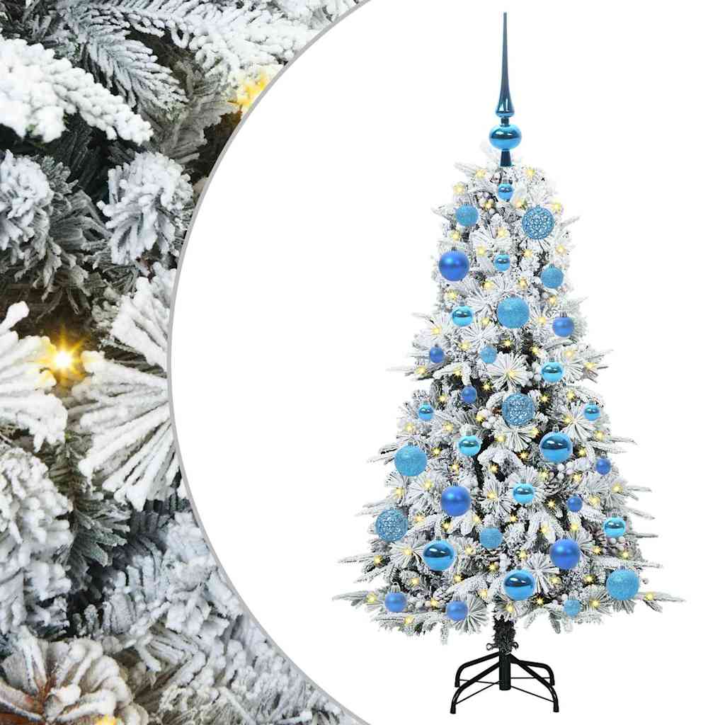 vidaXL Artificial Hinged Christmas Tree White 120 cm PE and PVC 2