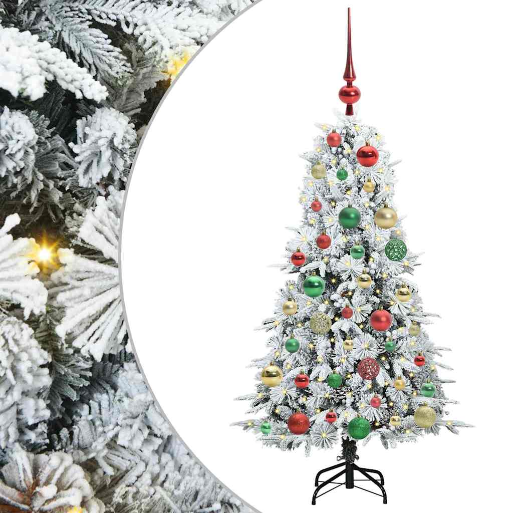 vidaXL Artificial Hinged Christmas Tree White 120 cm PE and PVC 2