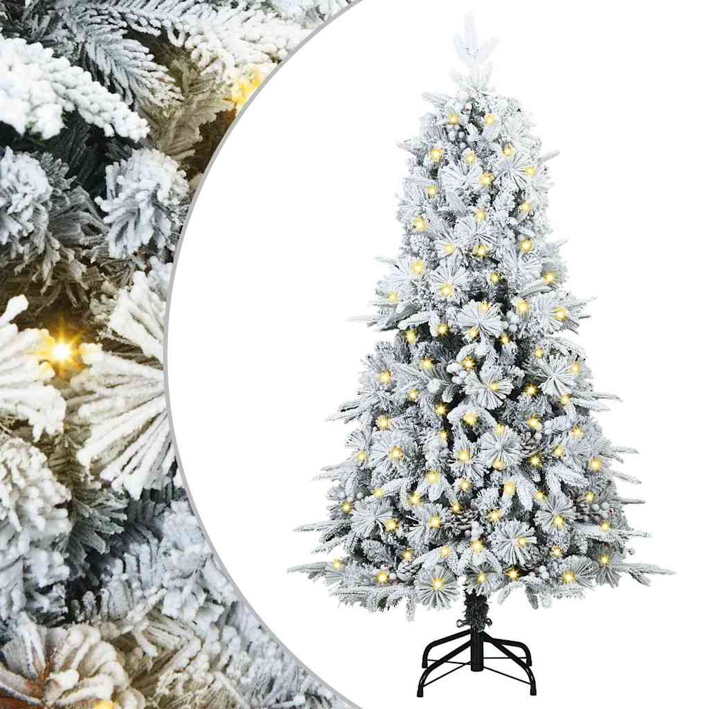 vidaXL Artificial Hinged Christmas Tree White 150 cm PE and PVC 2