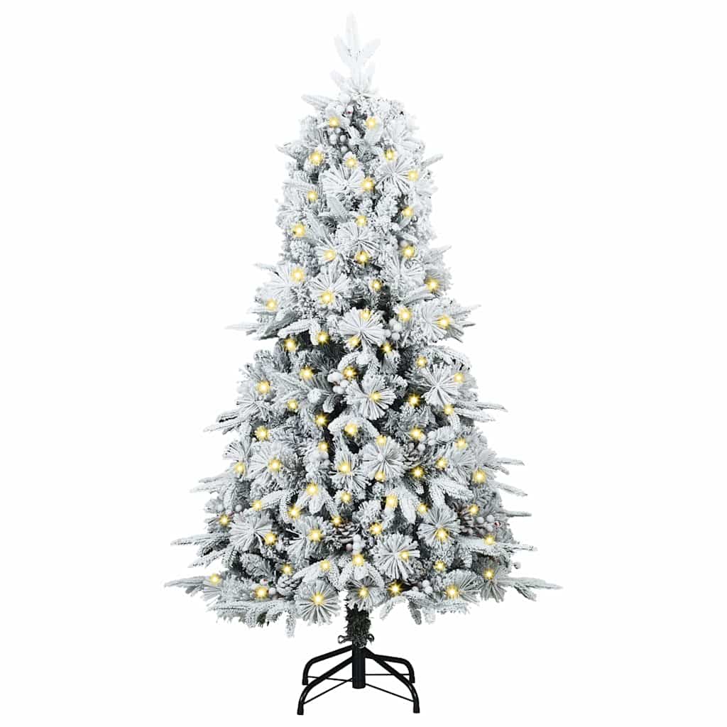 vidaXL Artificial Hinged Christmas Tree White 150 cm PE and PVC 3
