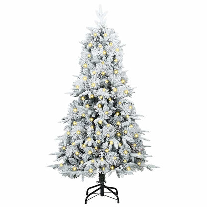 vidaXL Artificial Hinged Christmas Tree White 150 cm PE and PVC 3