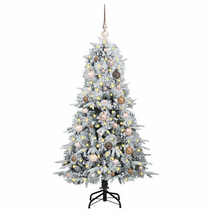 vidaXL Artificial Hinged Christmas Tree White 150 cm PE and PVC 3