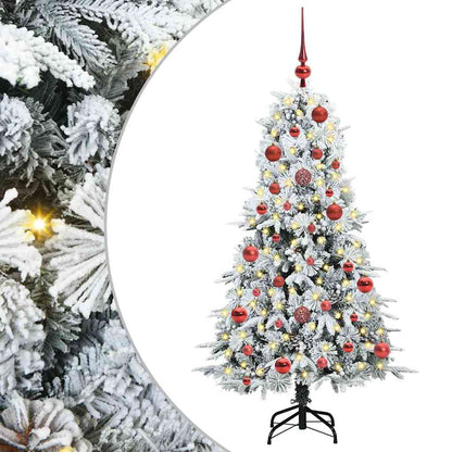 vidaXL Artificial Hinged Christmas Tree White 150 cm PE and PVC 2