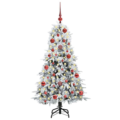 vidaXL Artificial Hinged Christmas Tree White 150 cm PE and PVC 3
