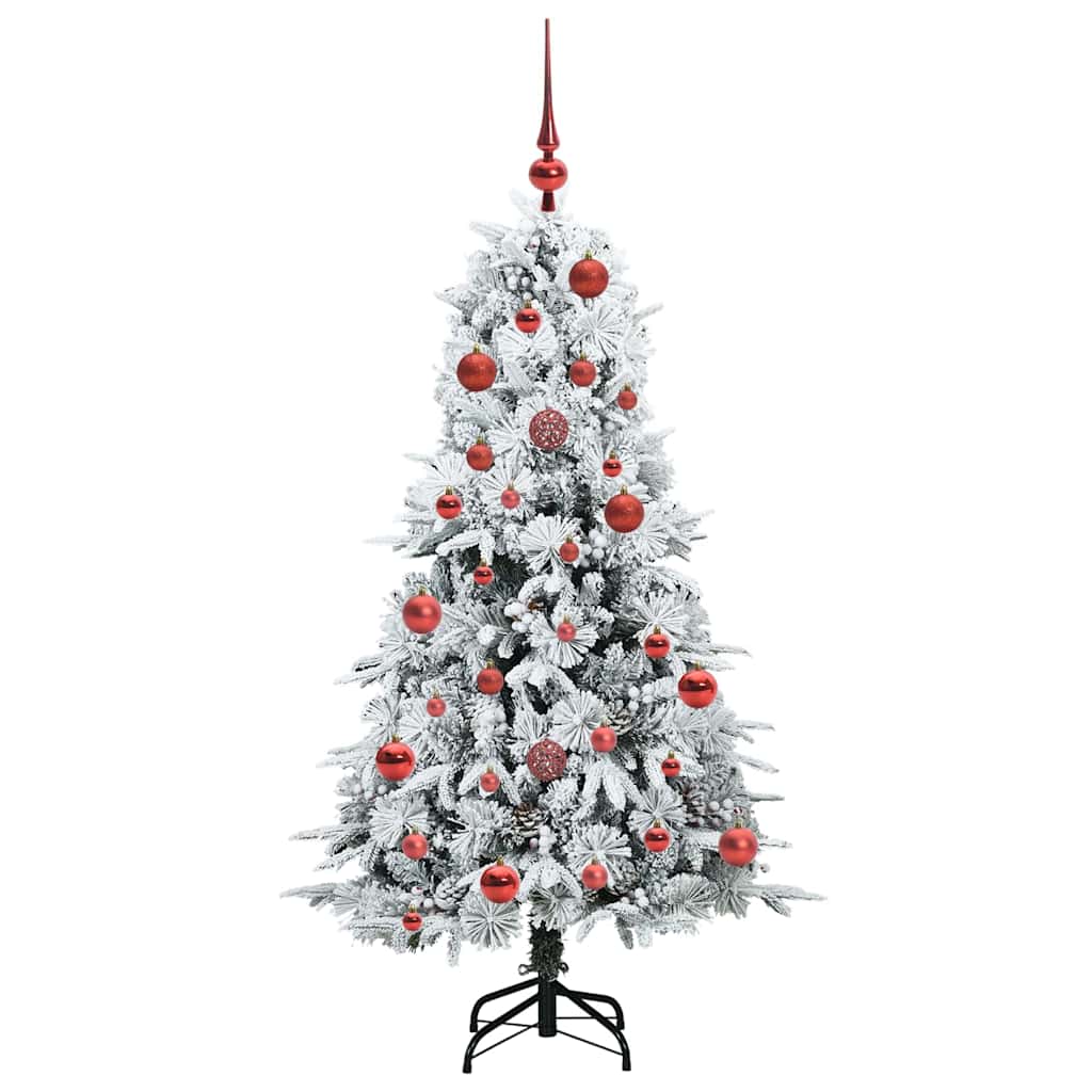 vidaXL Artificial Hinged Christmas Tree White 150 cm PE and PVC 4