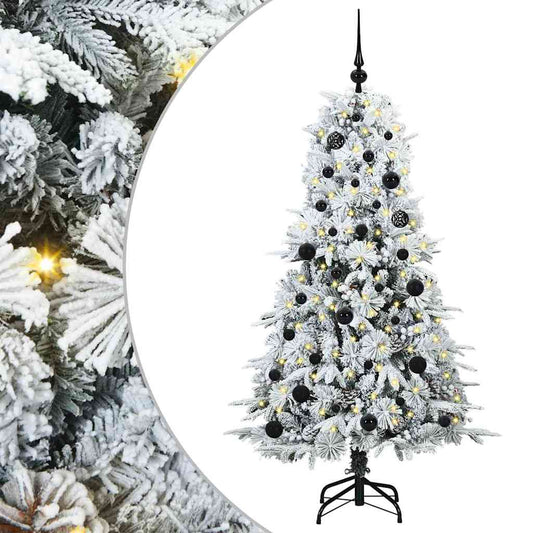 vidaXL Artificial Hinged Christmas Tree White 150 cm PE and PVC 2