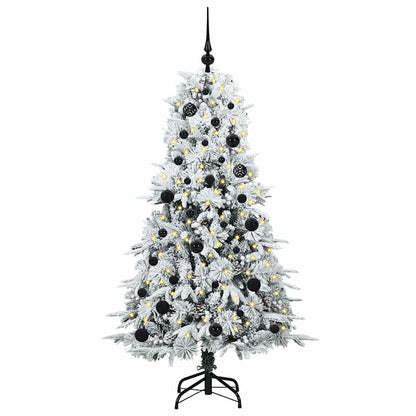 vidaXL Artificial Hinged Christmas Tree White 150 cm PE and PVC 3