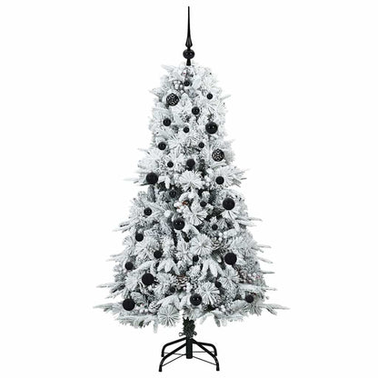 vidaXL Artificial Hinged Christmas Tree White 150 cm PE and PVC 4
