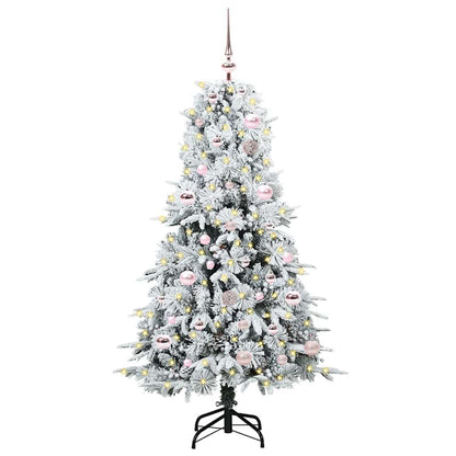 vidaXL Artificial Hinged Christmas Tree White 150 cm PE and PVC 2
