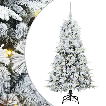 vidaXL Artificial Hinged Christmas Tree White 150 cm PE and PVC 2