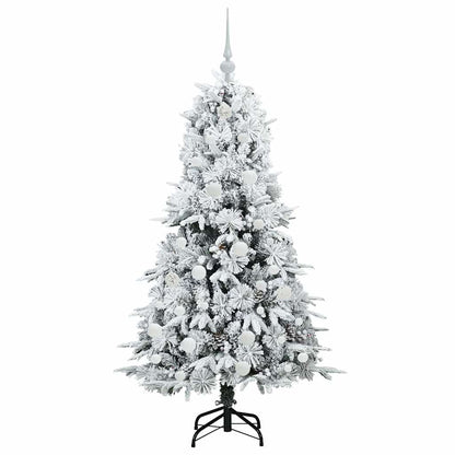 vidaXL Artificial Hinged Christmas Tree White 150 cm PE and PVC 4