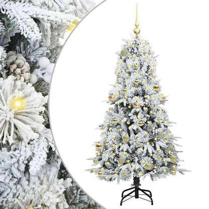 vidaXL Artificial Hinged Christmas Tree White 150 cm PE and PVC 2