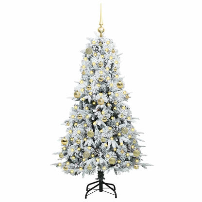 vidaXL Artificial Hinged Christmas Tree White 150 cm PE and PVC 3