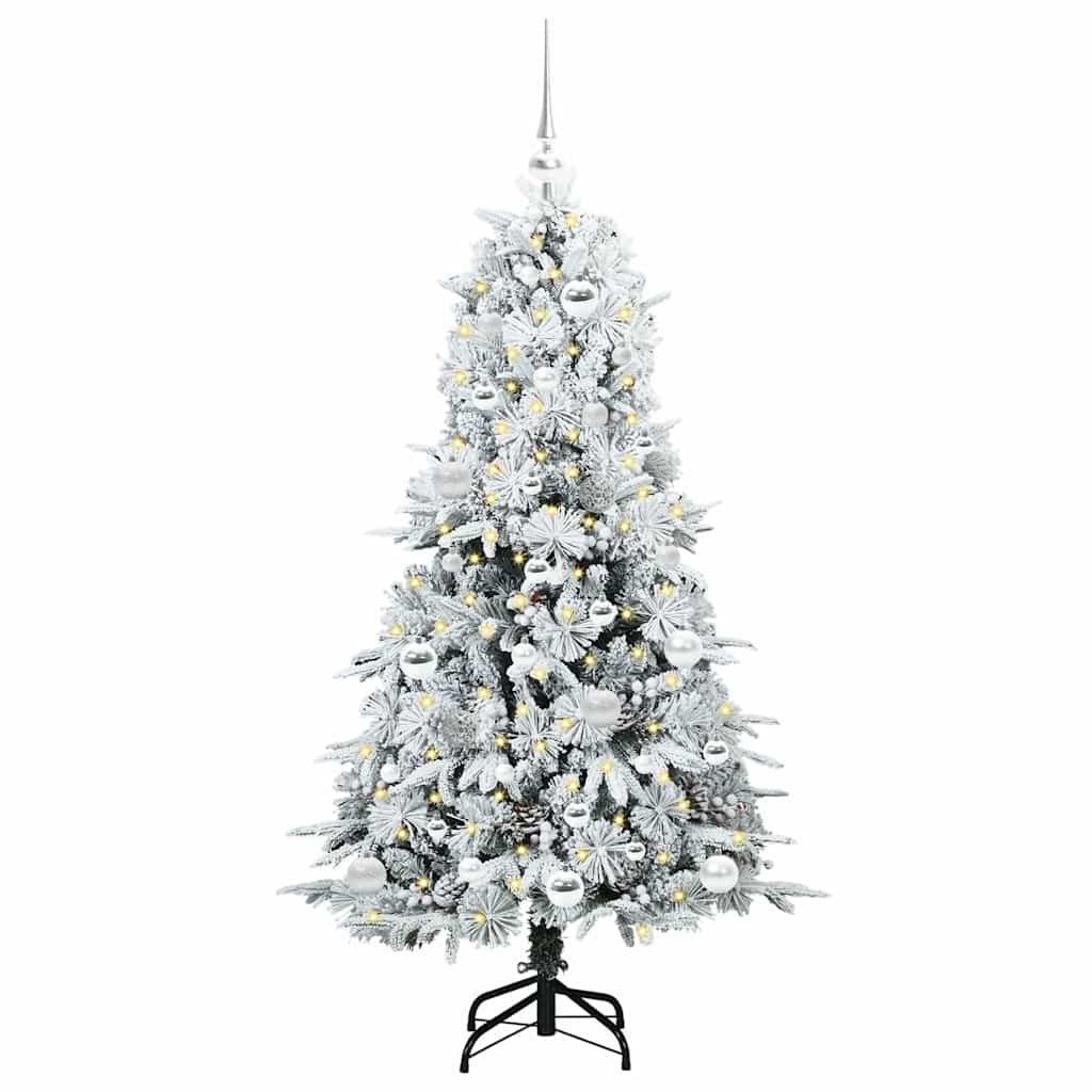 vidaXL Artificial Hinged Christmas Tree White 150 cm PE and PVC 3