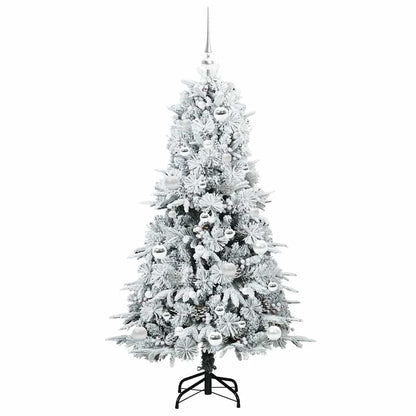 vidaXL Artificial Hinged Christmas Tree White 150 cm PE and PVC 4