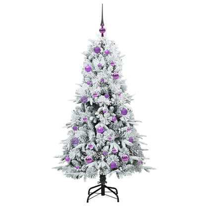 vidaXL Artificial Hinged Christmas Tree White 150 cm PE and PVC 4