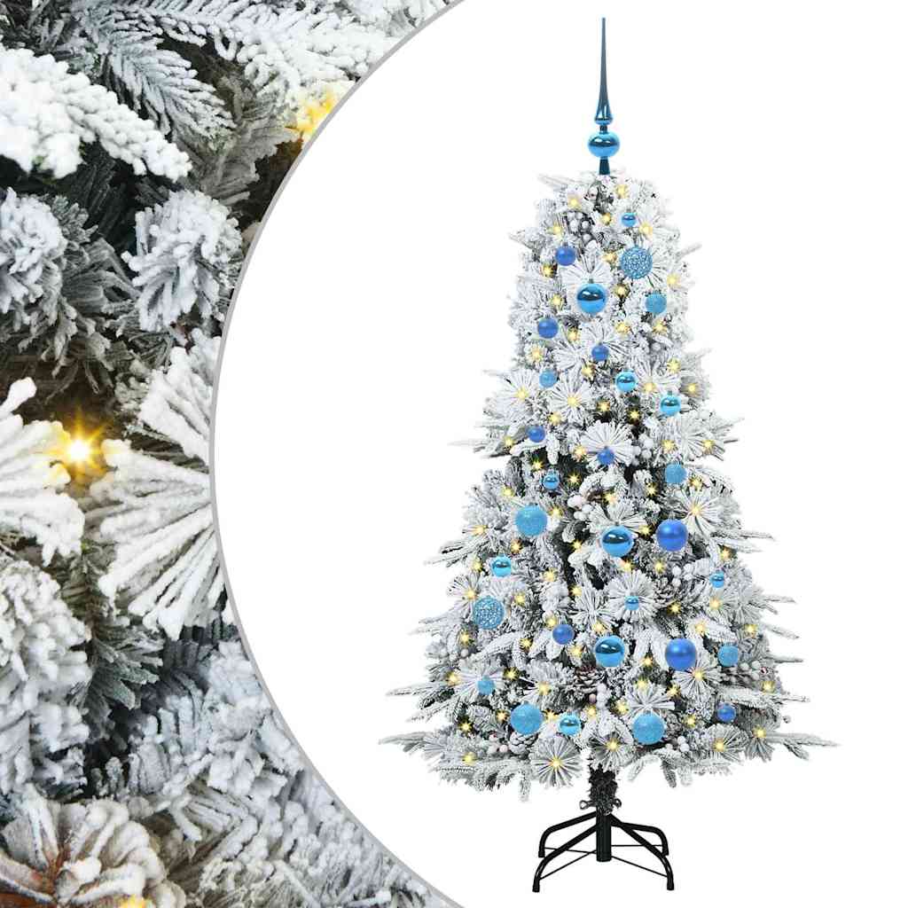 vidaXL Artificial Hinged Christmas Tree White 150 cm PE and PVC 2
