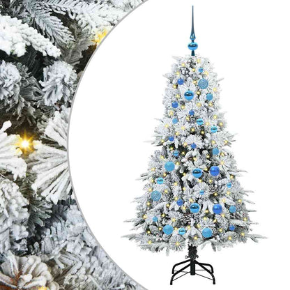 vidaXL Artificial Hinged Christmas Tree White 150 cm PE and PVC 2