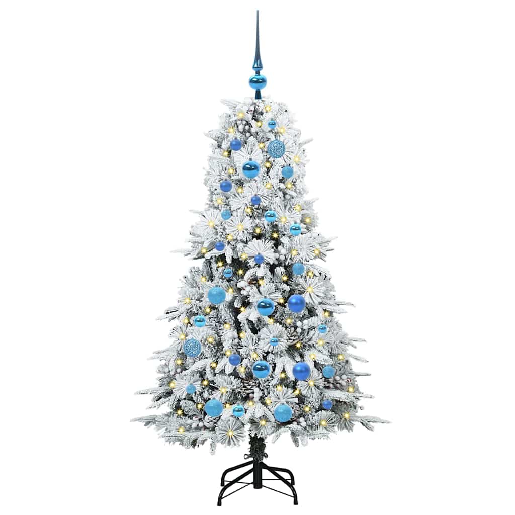 vidaXL Artificial Hinged Christmas Tree White 150 cm PE and PVC 3