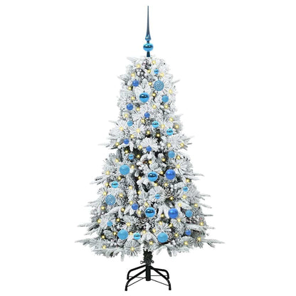 vidaXL Artificial Hinged Christmas Tree White 150 cm PE and PVC 3