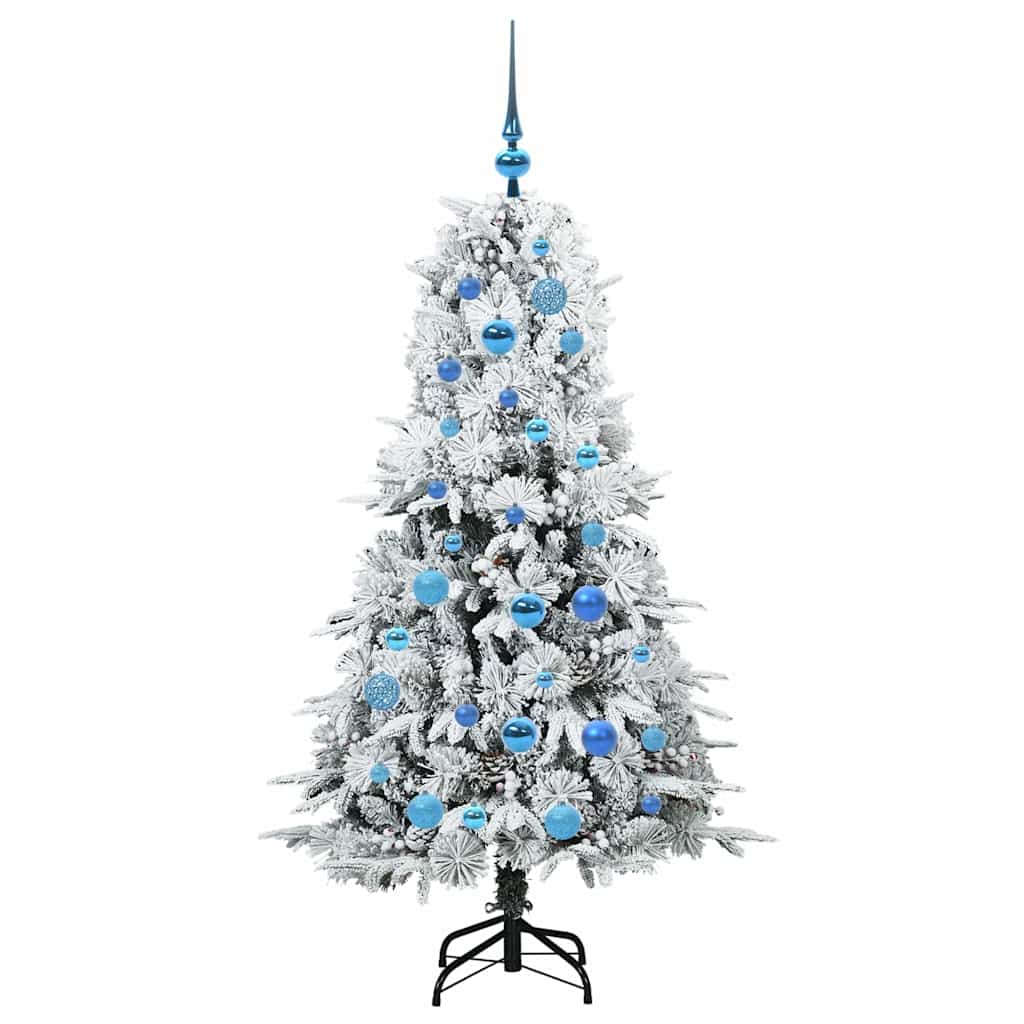vidaXL Artificial Hinged Christmas Tree White 150 cm PE and PVC 4