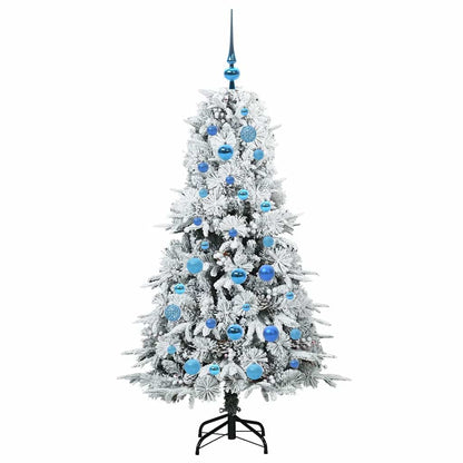 vidaXL Artificial Hinged Christmas Tree White 150 cm PE and PVC 4
