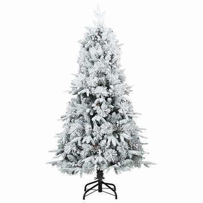 vidaXL Artificial Hinged Christmas Tree White 150 cm PE and PVC 5