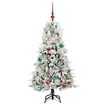 vidaXL Artificial Hinged Christmas Tree White 150 cm PE and PVC 3
