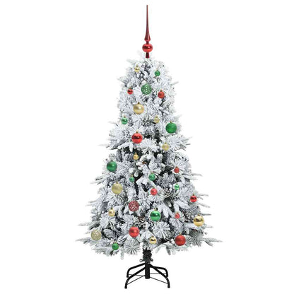 vidaXL Artificial Hinged Christmas Tree White 150 cm PE and PVC 6