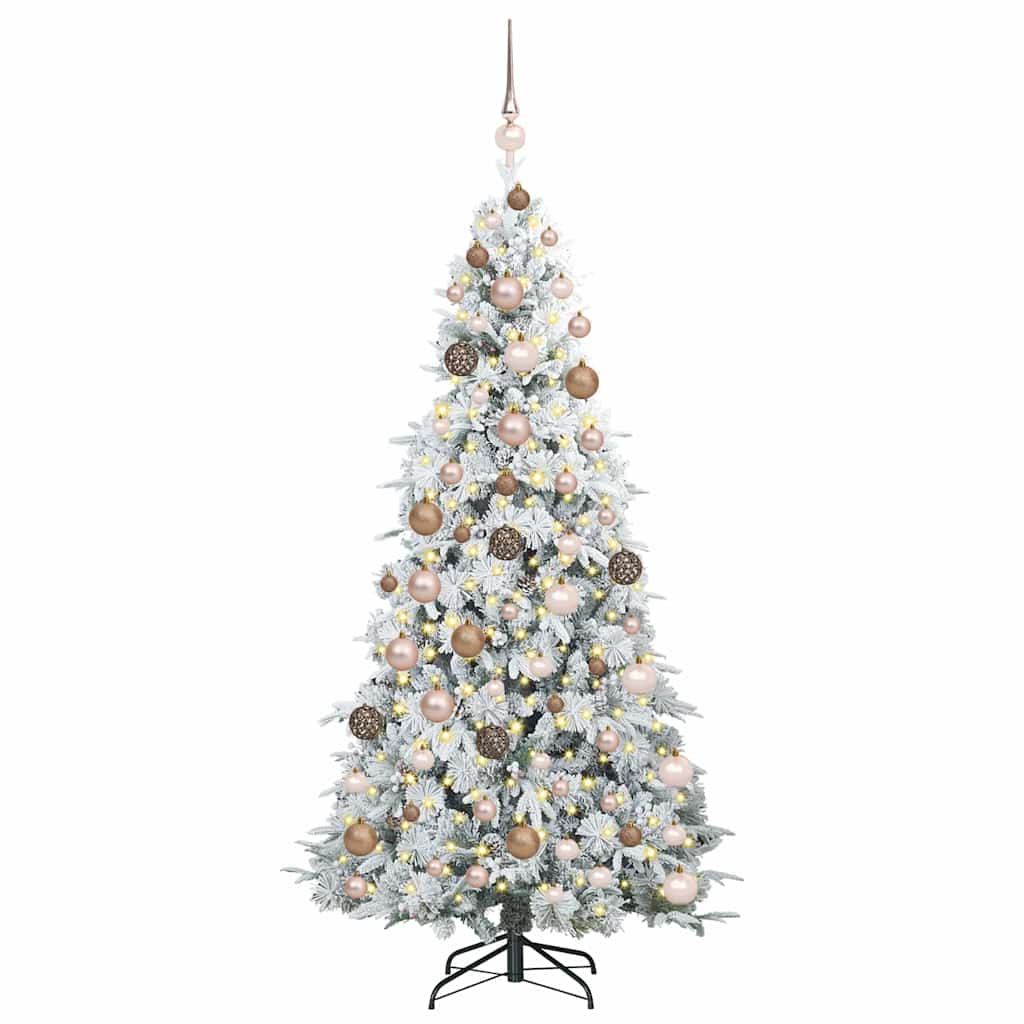 vidaXL Artificial Hinged Christmas Tree White 180 cm PE and PVC 3