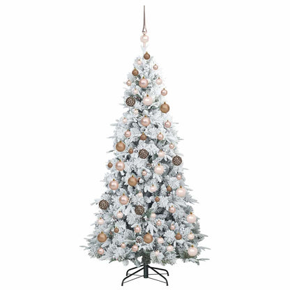 vidaXL Artificial Hinged Christmas Tree White 180 cm PE and PVC 4