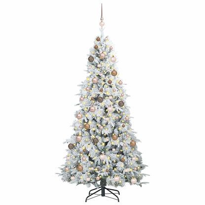 vidaXL Artificial Hinged Christmas Tree White 210 cm PE and PVC 3
