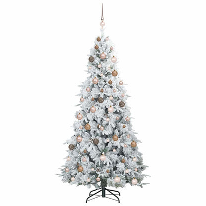 vidaXL Artificial Hinged Christmas Tree White 210 cm PE and PVC 4