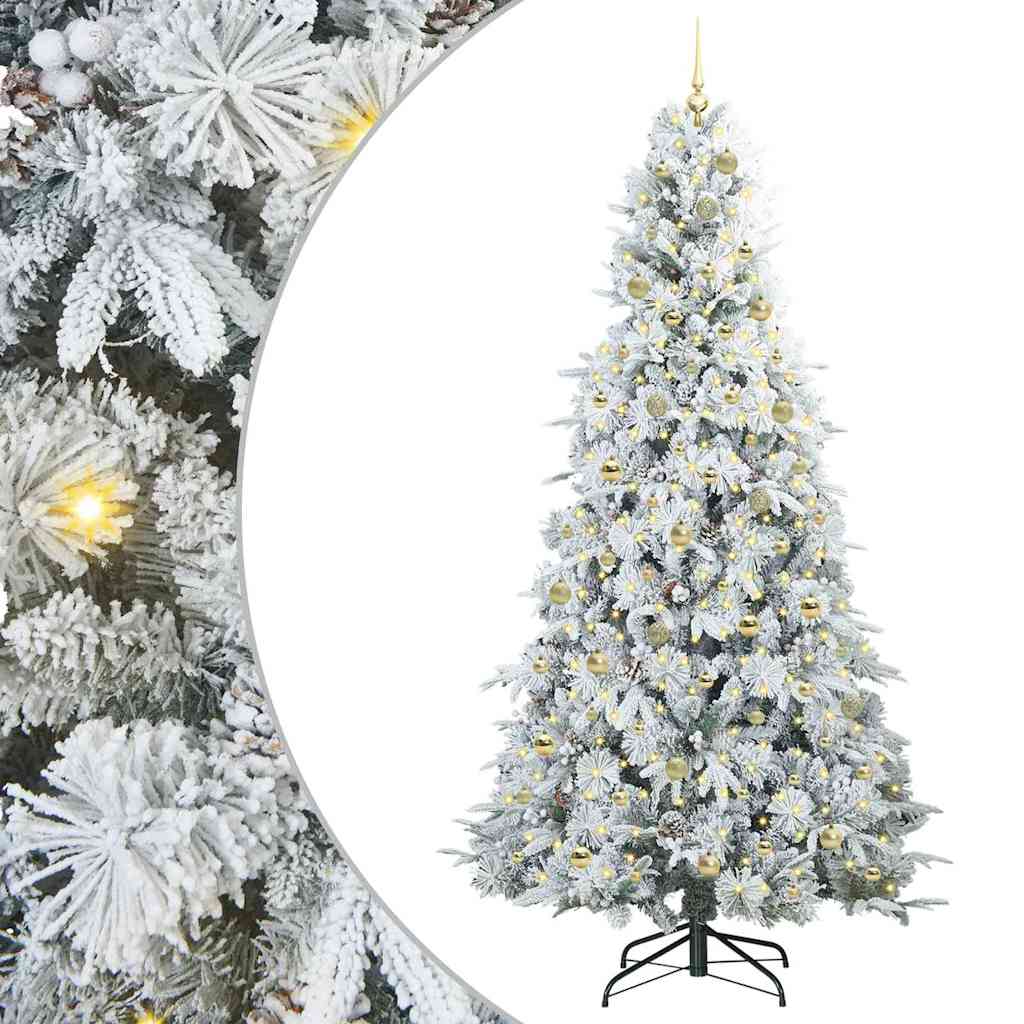 vidaXL Artificial Hinged Christmas Tree White 240 cm PE and PVC 2
