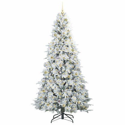 vidaXL Artificial Hinged Christmas Tree White 240 cm PE and PVC 3