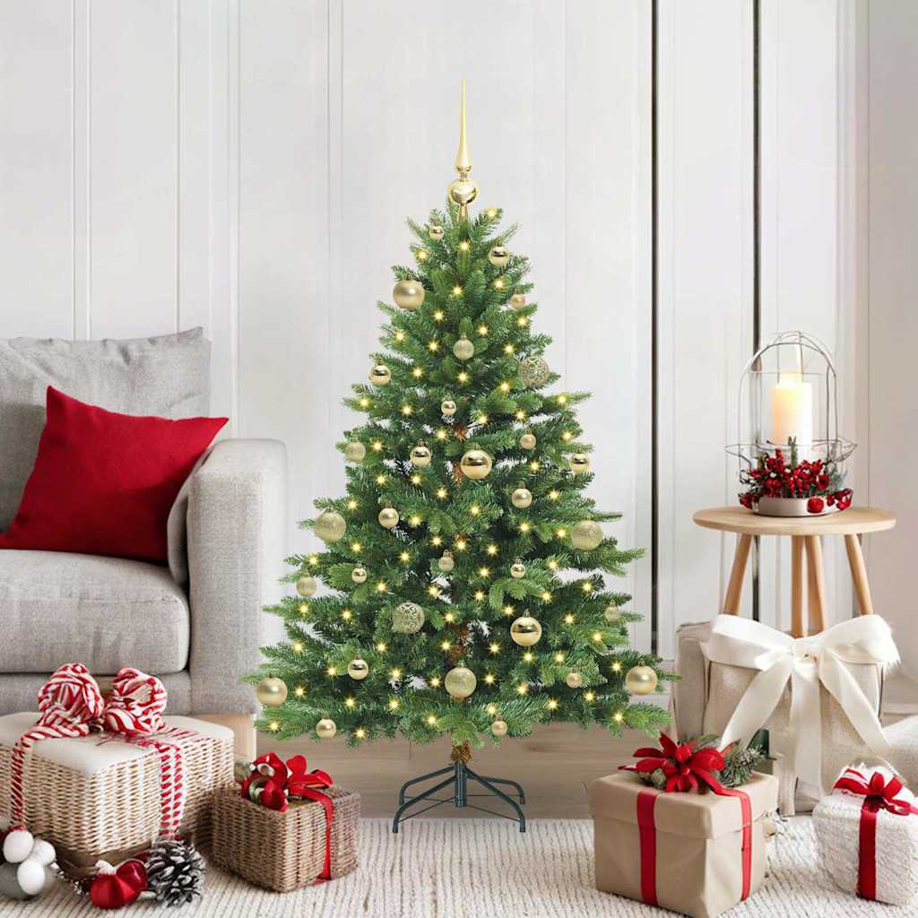 vidaXL Artificial Christmas Tree with 150 LEDs PE and PVC Green 120 cm
