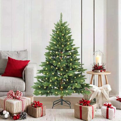 Artificial Christmas Tree with 150 LEDs PE and PVC Green 150 cm with LEDs