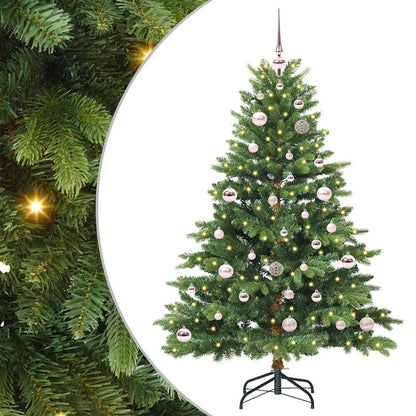 Artificial Christmas Tree with 150 LEDs PE and PVC Green 150 cm with LEDs &pink balls