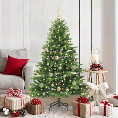 Artificial Christmas Tree with 150 LEDs PE and PVC Green 150 cm with LEDs &gold balls