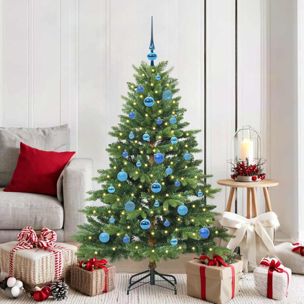 Artificial Christmas Tree with 150 LEDs PE and PVC Green 150 cm with LEDs &blue balls