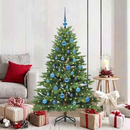 Artificial Christmas Tree with 150 LEDs PE and PVC Green 150 cm with LEDs &blue balls