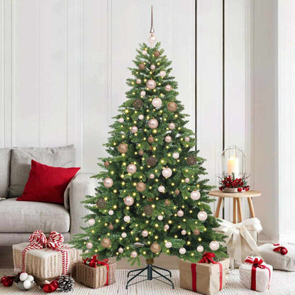 vidaXL Artificial Christmas Tree with 300 LEDs Green 180 cm PE and PVC 1
