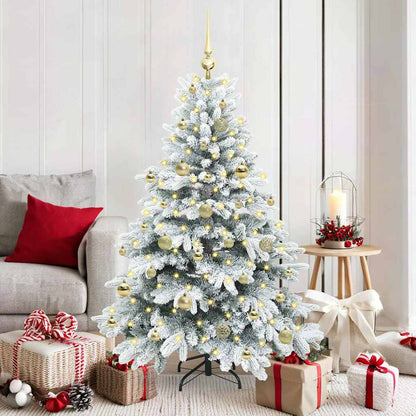 Artificial Christmas Tree with 150 LEDs PE and PVC White 150 cm with LEDs &gold balls
