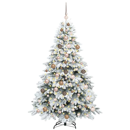 vidaXL Artificial Christmas Tree with 300 LEDs White 180 cm PE and PVC 3