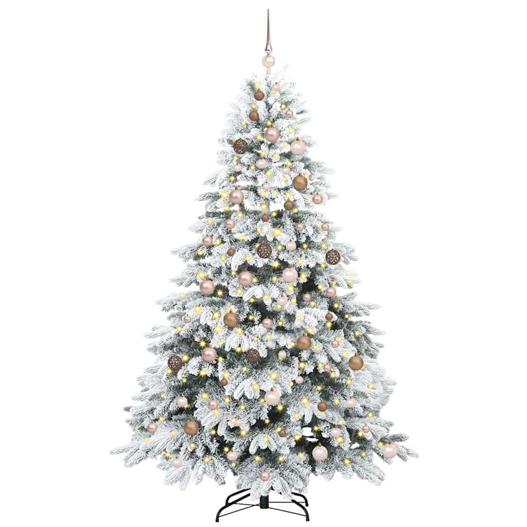 vidaXL Artificial Christmas Tree White 210 cm PE and PVC 3