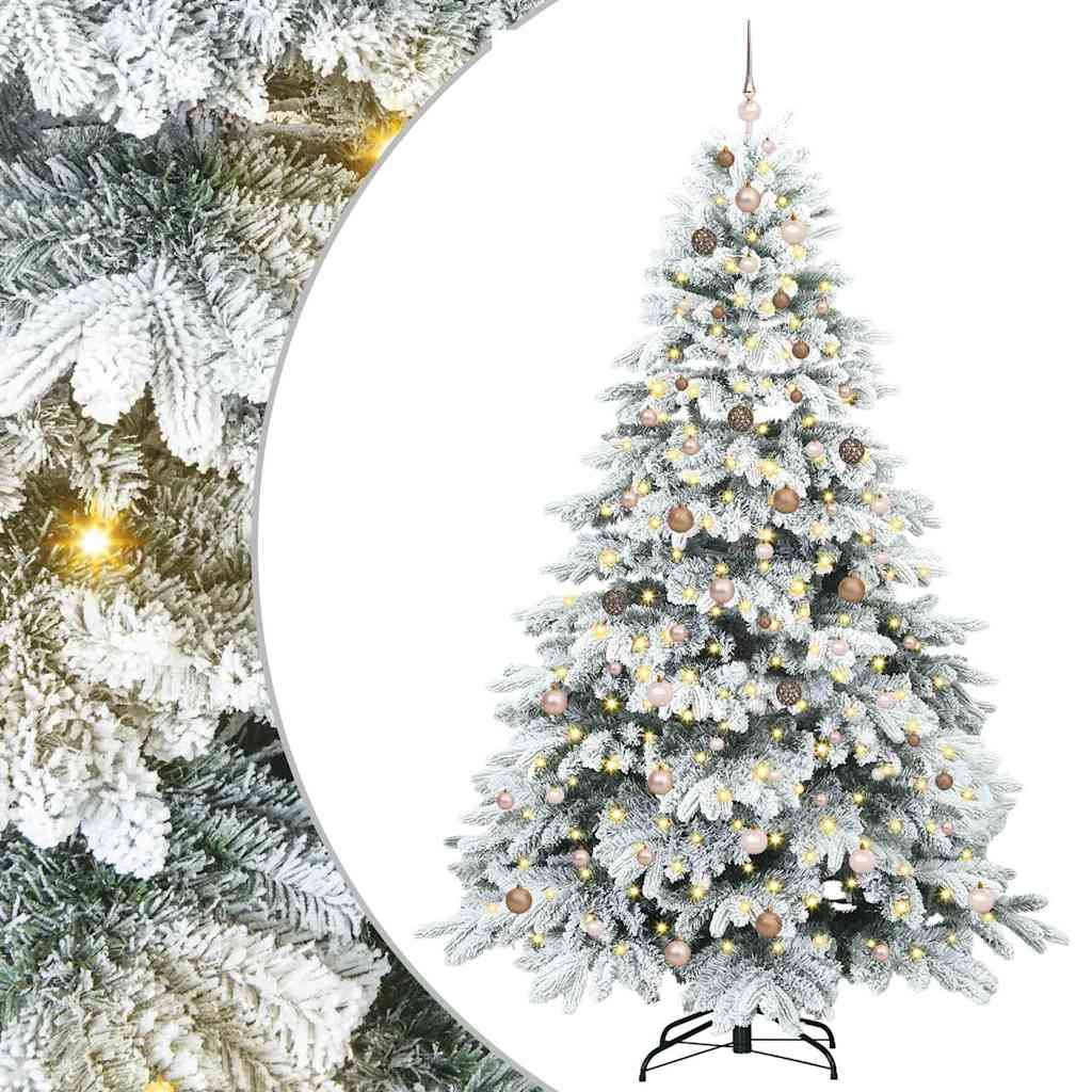vidaXL Artificial Christmas Tree with 300 LEDs White 240 cm PE and PVC 2