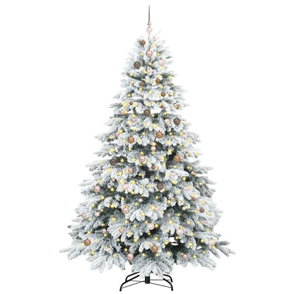 vidaXL Artificial Christmas Tree with 300 LEDs White 240 cm PE and PVC 3
