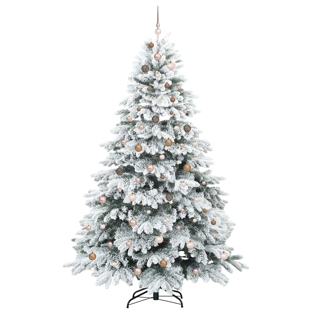 vidaXL Artificial Christmas Tree with 300 LEDs White 240 cm PE and PVC 4