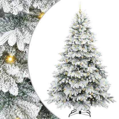 vidaXL Artificial Christmas Tree with 300 LEDs White 240 cm PE and PVC 2