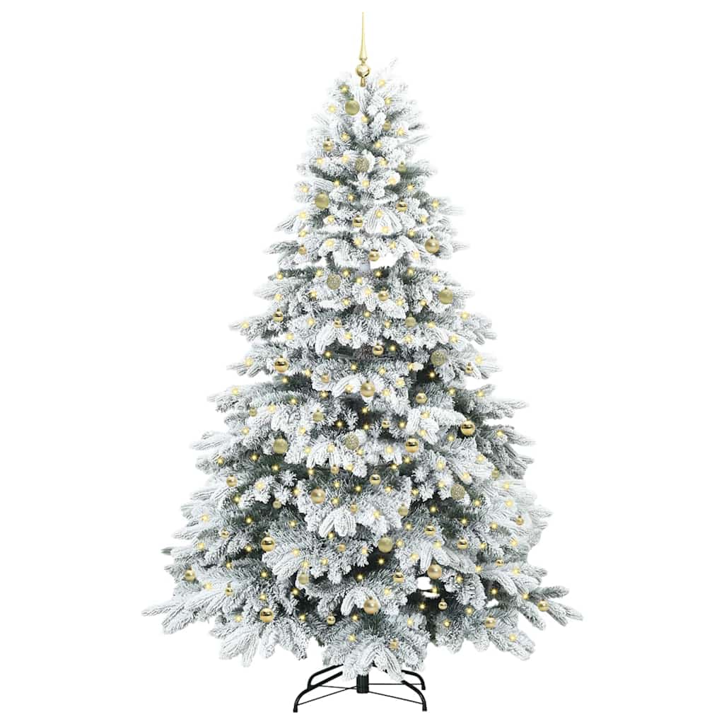 vidaXL Artificial Christmas Tree with 300 LEDs White 240 cm PE and PVC 3